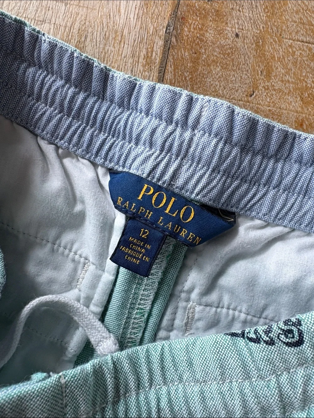 Ralph Lauren Mint Green Logo Print Shorts size 12